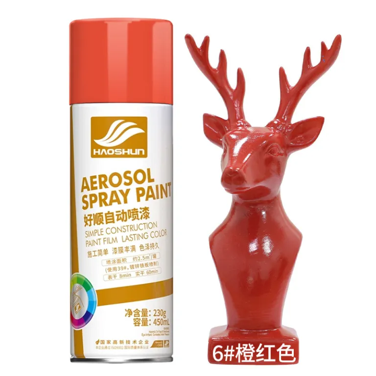 اسپری رنگ 450ml هاوشون ضدزنگ فلز در رنگ‌های مشکی سفید قرمز برای مصارف خانگی و تغییر رنگ خودرو