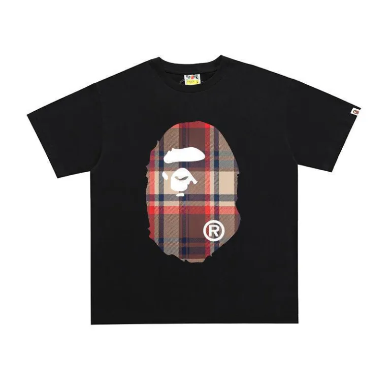 تی‌شرت BAPE تابستانی طرح سر میمون استتاری مردانه و زنانه استایل ژاپنی موجودی عمده