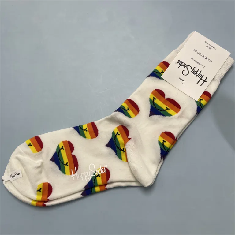 جوراب زنانه رنگارنگ HappySocks طرح کارتونی بامزه مدل اینستاگرامی نیمه‌ساقه بیرونی خیابانی