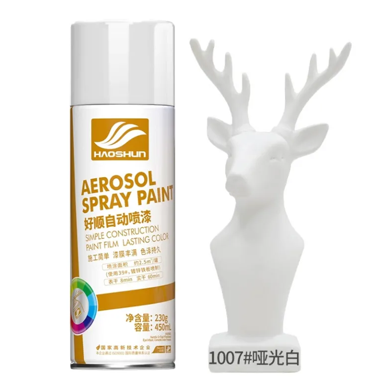 اسپری رنگ 450ml هاوشون ضدزنگ فلز در رنگ‌های مشکی سفید قرمز برای مصارف خانگی و تغییر رنگ خودرو