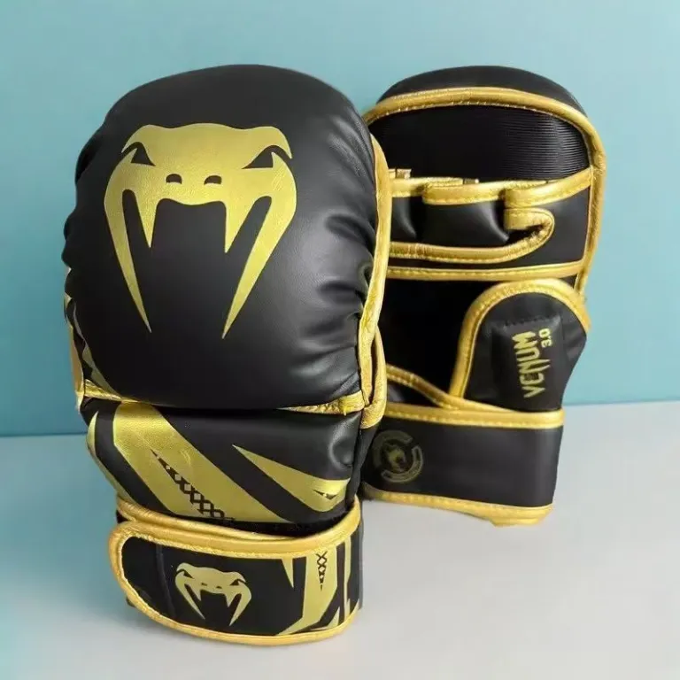 دستکش بوکس نیم‌انگشتی MMA مردانه و زنانه مخصوص بزرگسالان و کودکان حرفه‌ای برای ساندا و مبارزه