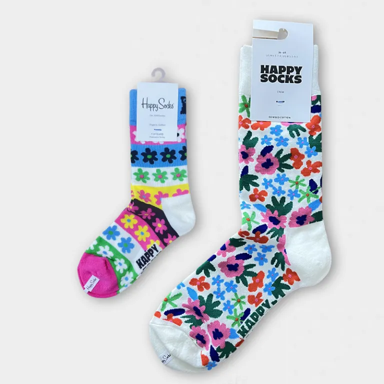 جوراب بچگانه HappySocks طرح کارتونی ساق متوسط مدل هایپی مناسب دختر و پسر برای استفاده بیرون از منزل طرح بامزه عمده و خانوادگی