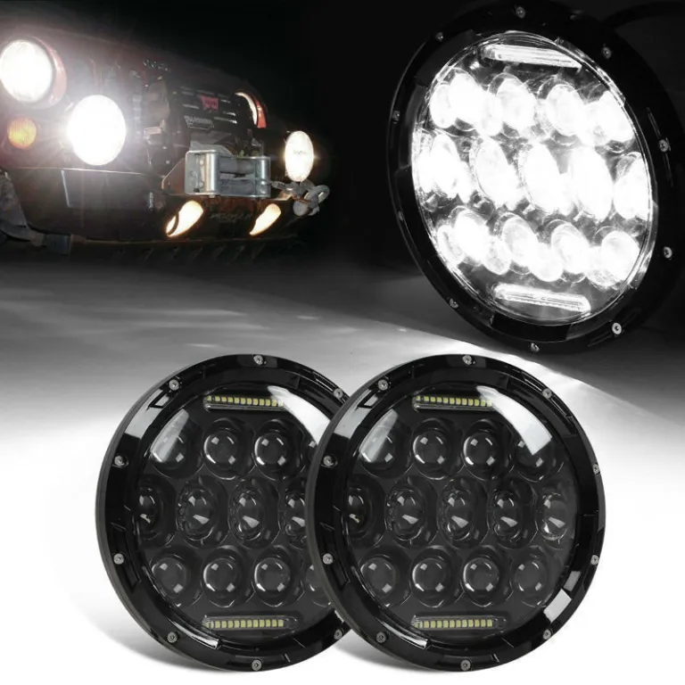 چراغ جلو LED موتورسیکلت 75W7 اینچ گرد مناسب آفرود جیپ رانگلر و هارلی