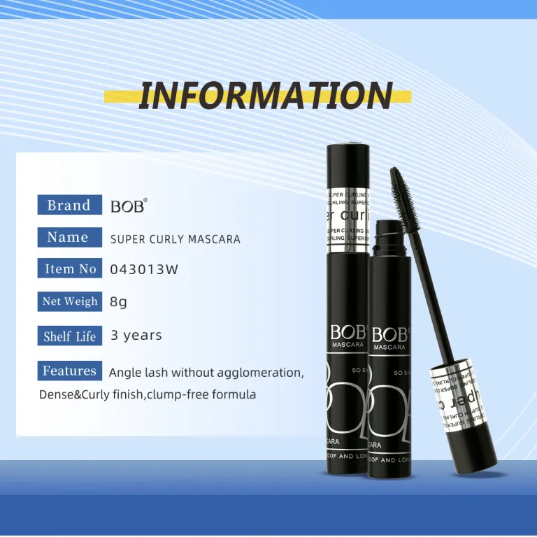 ریمل بلندکننده bob ضدآب بدون پخش شدن پرپشت و فرکننده ماندگار طبیعی روزانه پایه ریمل
