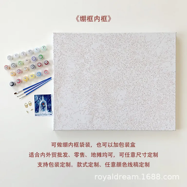 نقاشی دیجیتال کودکانه DIY عمده، نقاشی کارتونی دستی رنگ‌آمیزی، نقاشی اکریلیک 20*20، نقاشی رنگ روغن انیمه دست‌ساز
