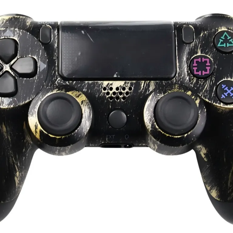 دسته بازی بی‌سیم بلوتوثی ps4 با دو موتور لرزشی، ژیروسکوپ شش‌محوره و لرزش کامل ps4
