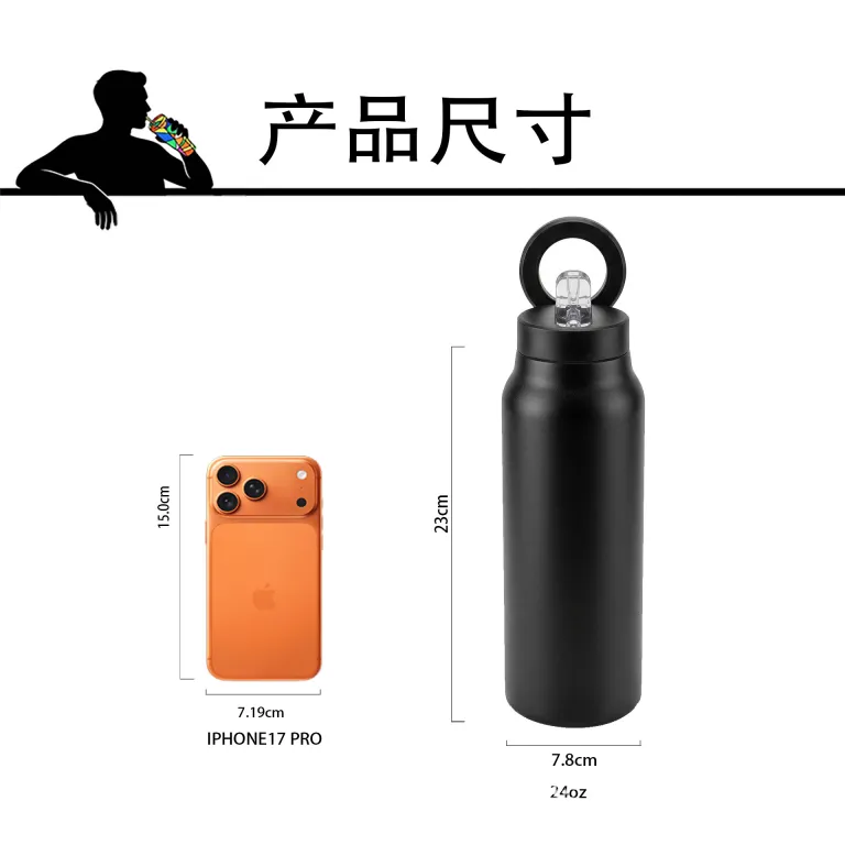 قمقمه مغناطیسی جدید Ringo با پایه نگهدارنده موبایل و بطری ورزشی 24oz، ظرفیت بالا، مناسب فضای باز و خودرو