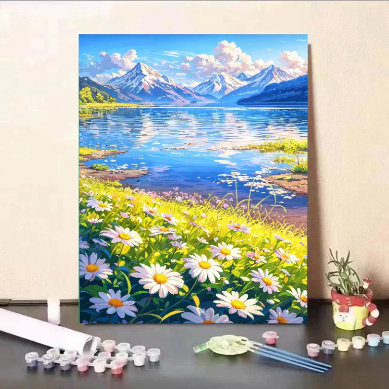 نقاشی رنگ‌آمیزی با اعداد تابستانی میازاکی، کاردستی رنگ‌آمیزی آرامش‌بخش، تابلوی دکوری اتاق نشیمن به سبک اینس، مناسب هدیه