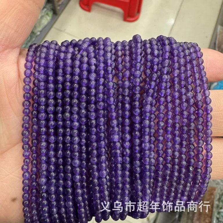 2mm3mm4mm مهره‌های گرد کوچک سنگ طبیعی، لوازم جانبی زیورآلات، آمیتیست، آونتورین سبز، تورمالین، مهره‌های DIY عمده