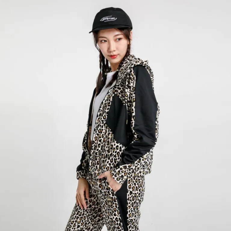 هودی زنانه PUMA x CO گرم و تنفس‌پذیر با طرح پلنگی و آستین بلند