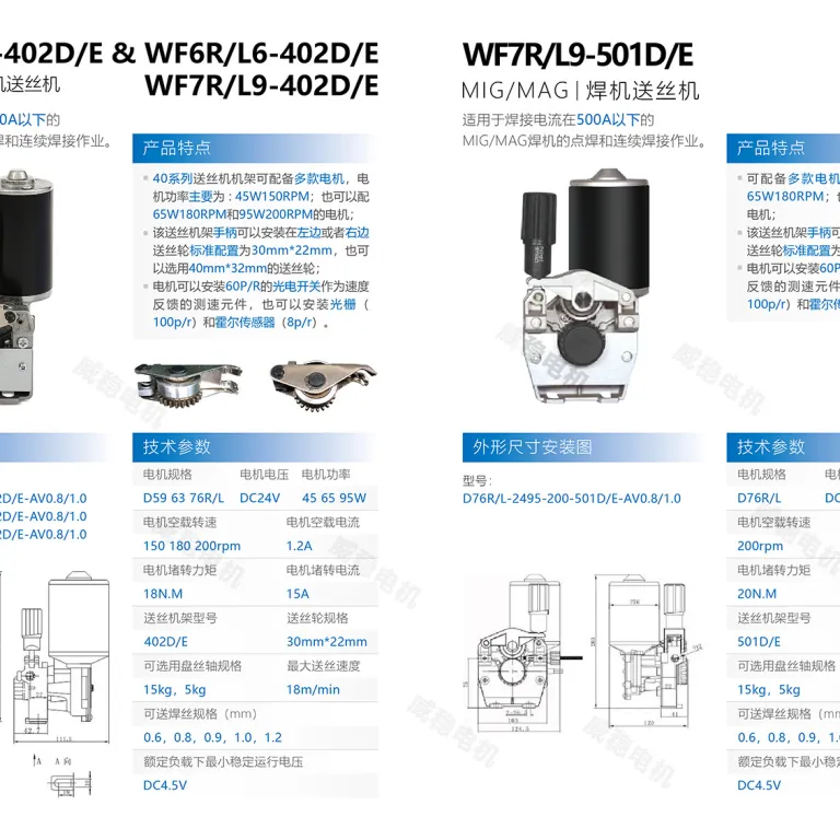 موتور سیم‌کش mig فروش مستقیم کارخانه 24V42V موتور DC سیم‌کش لوازم جانبی دستگاه جوش موتور آهنربای دائم
