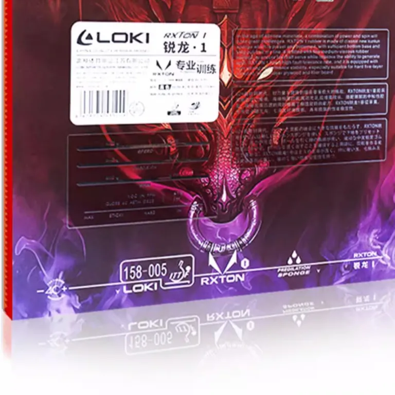 روکش حرفه‌ای پینگ‌پنگ LOKI Thor Ruilong 1 با اسفنج الاستیک بالا بدون نیاز به چسب، روکش بک‌هند