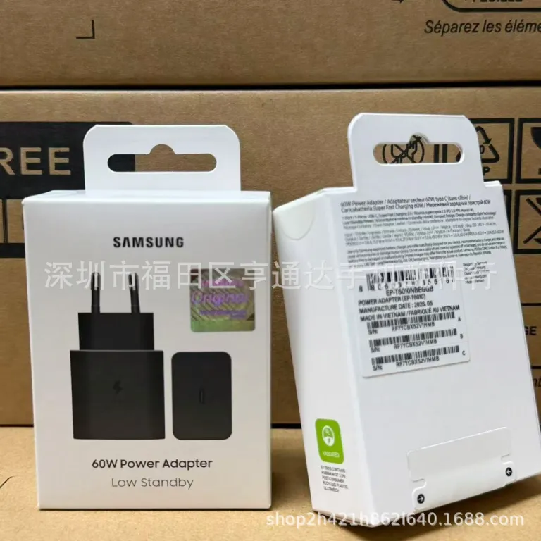 T6010 مناسب برای سامسونگ 60W شارژ سریع 3.0 آداپتور شارژ S26U/S25/S24 موبایل USB-C شارژر