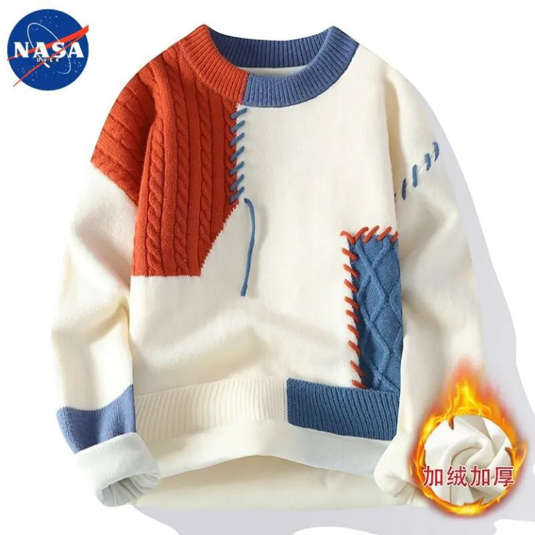 پلیور بافتنی گرم پاییزه و زمستانه برند NASA مردانه، باکیفیت، شیک و همهپسند، مناسب استفاده روزمره