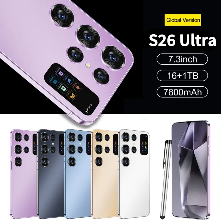 گوشی هوشمند جدید برون‌مرزی S26 Ultra 5G 7.3 اینچ صفحه‌نمایش بزرگ 16+1TB حافظه تولیدکننده اصلی عمده‌فروشی