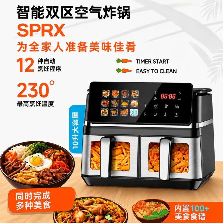 2026 سرخ‌کن بدون روغن مدل جدید خانگی، دستگاه چندکاره سرخ‌کن و فر airfryer سفارشی 6 لیتر
