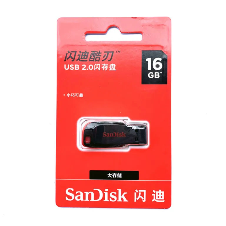فلش مموری SanDisk مینی 2.0 فلش مموری اداری CZ50 مدل Cruzer Blade 8G 16G 32G 64G 128G