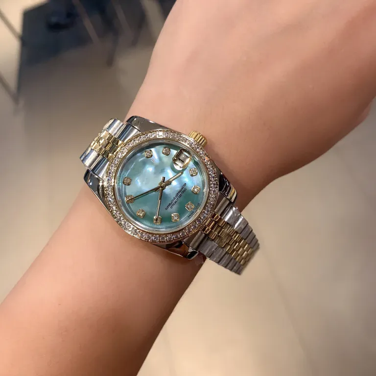 ساعت زنانه رولکس اویستر پرپچوال دیت جاست 31MM کوارتز سوئیسی سری دیت جاست سبز زیتونی