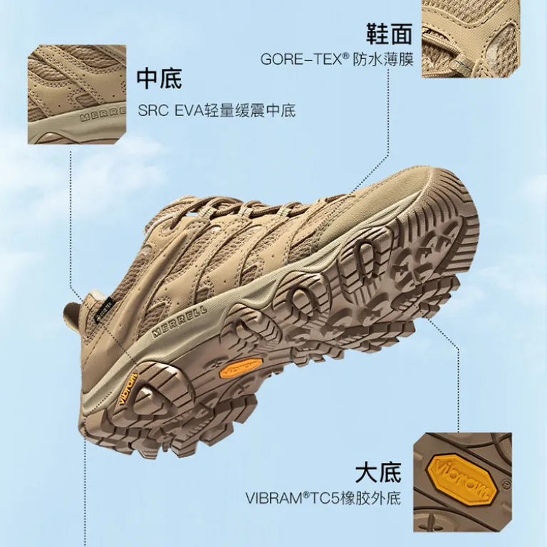 کفش پیاده‌روی ضدآب MERRELL MOAB 3 SYN GTX کوهنوردی با زیره عاج‌دار و مقاوم مدل پاییزه