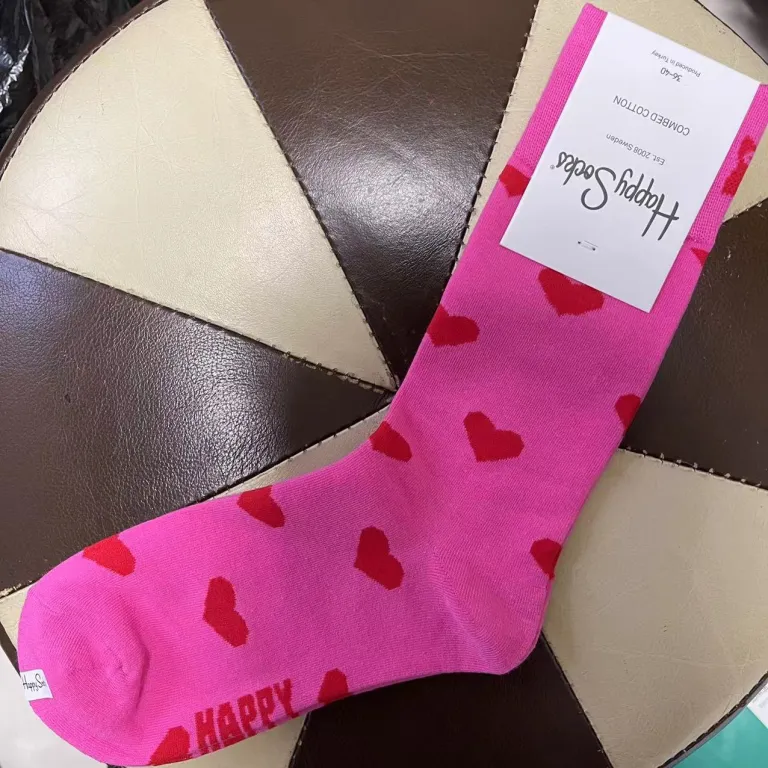 جوراب زنانه رنگارنگ HappySocks طرح کارتونی بامزه مدل اینستاگرامی نیمه‌ساقه بیرونی خیابانی
