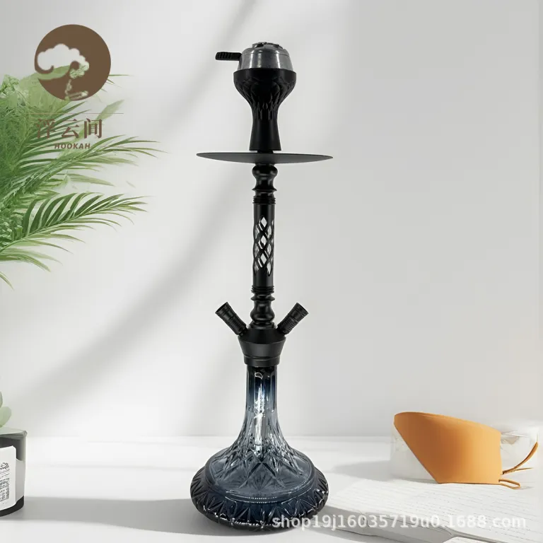 قلیان عربی لوکس مخصوص بار، کافی‌شاپ و مجالس شبانه، سایز متوسط شیشه‌ای دولوله