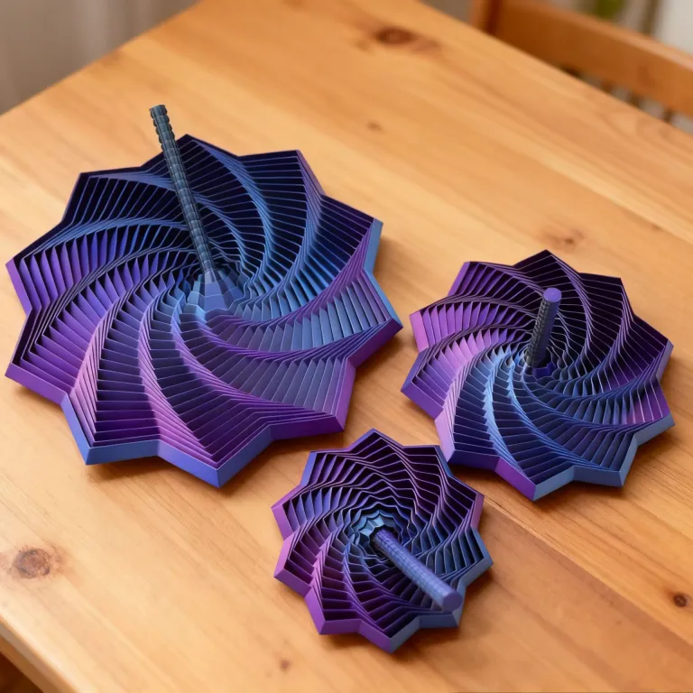 3D اسباب‌بازی ضد استرس مارپیچ سه‌بعدی حسی ستاره‌ای شکل با دسته، مجسمه رومیزی کوچک