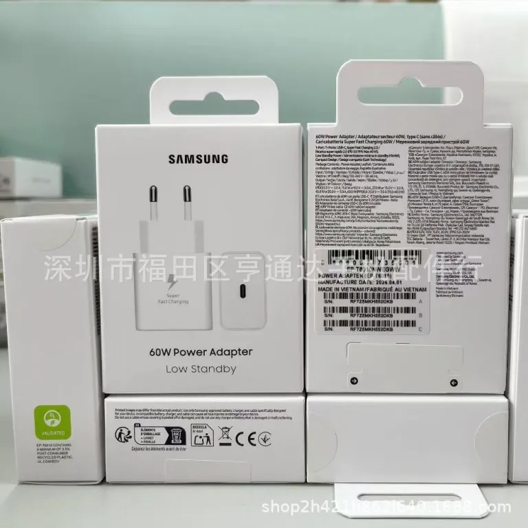 T6010 مناسب برای سامسونگ 60W شارژ سریع 3.0 آداپتور شارژ S26U/S25/S24 موبایل USB-C شارژر