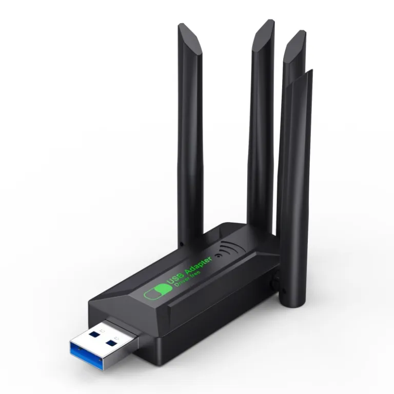 دانگل وای‌فای USB دو بانده گیگابیتی بدون نیاز به درایور 5G گیرنده وای‌فای برای کامپیوتر رومیزی، لپ‌تاپ و فرستنده
