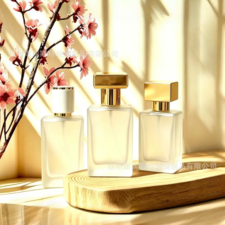 بطری خالی مربعی مات سفید برای تقسیم عطر، سرم و نمونه لوازم آرایشی لوکس