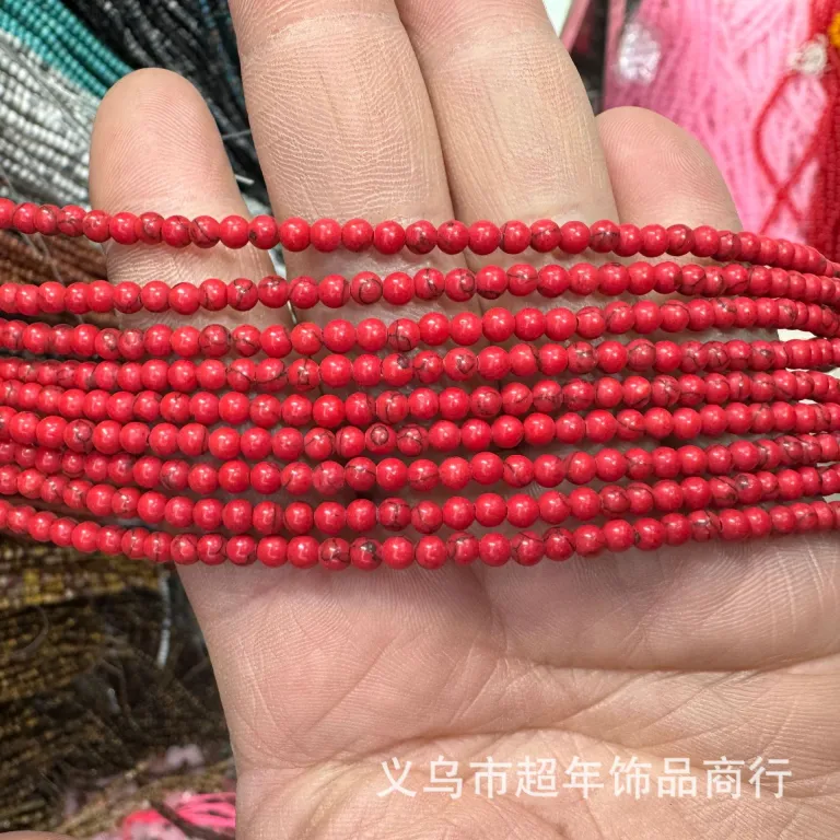 2mm3mm4mm مهره‌های گرد کوچک سنگ طبیعی، لوازم جانبی زیورآلات، آمیتیست، آونتورین سبز، تورمالین، مهره‌های DIY عمده