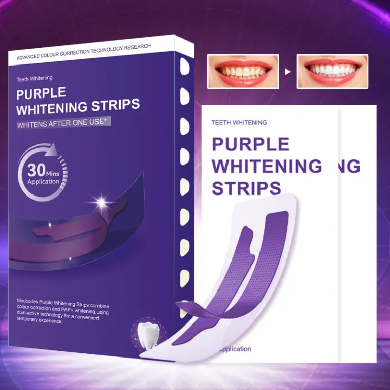 جدید کراسبوردر V34 نوار سفیدکننده دندان بنفش WhiteningStrips سفیدکننده دندان روشنکننده و ضد زردی