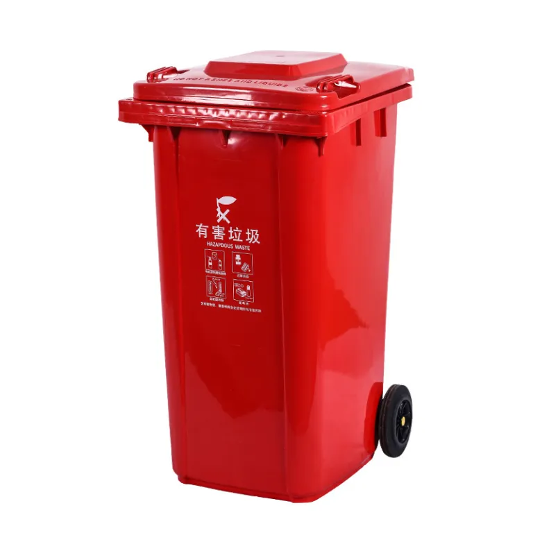 360L سطل زباله تفکیک زباله پارک و خیابان 240L لیتری بزرگ بهداشتی درب‌دار برای فضای باز عمده