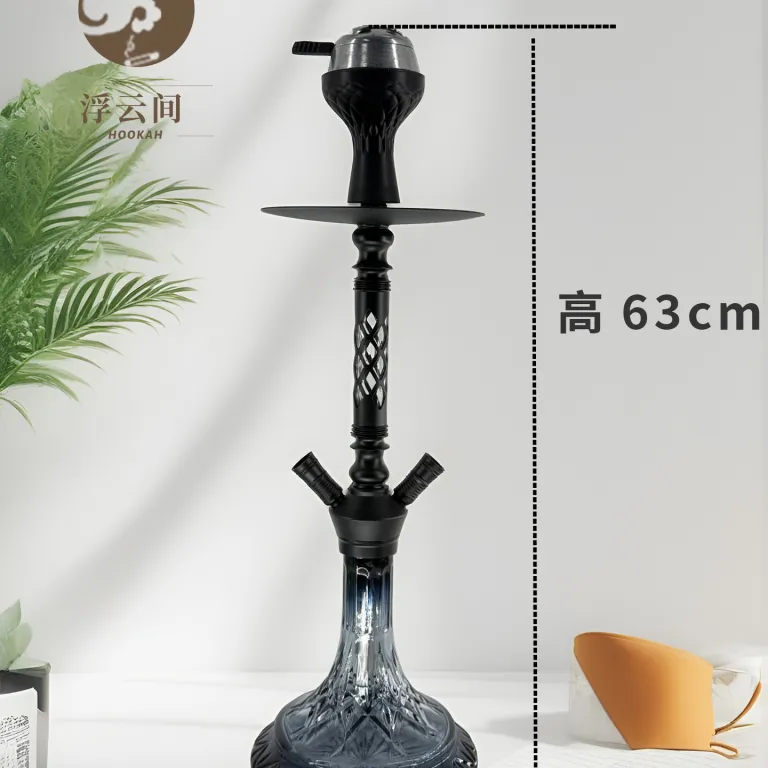 قلیان عربی لوکس مخصوص بار، کافی‌شاپ و مجالس شبانه، سایز متوسط شیشه‌ای دولوله