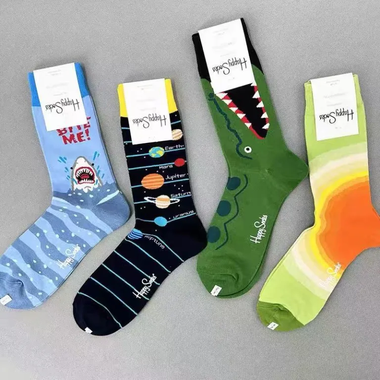 جوراب رنگی HappySocks مردانه طرح کارتونی فانتزی اینستاگرامی ساق‌متوسط بیرونی خیابانی