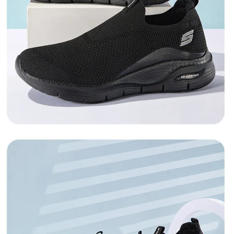 کفش ورزشی مردانه راحتی بدون بند سبک سایز بزرگ رویه توری بافت مناسب زوج‌ها پوتیان