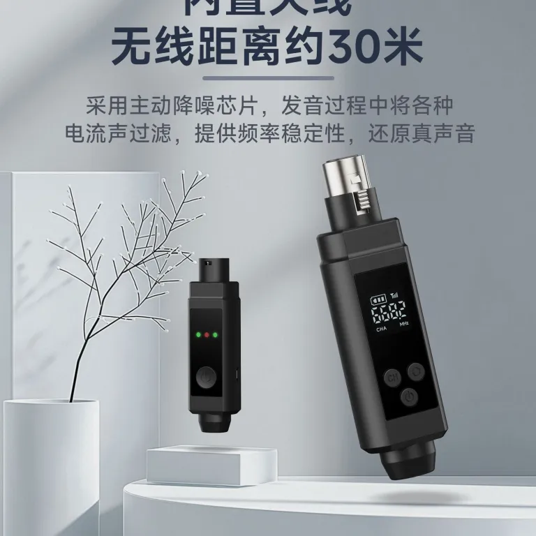 فرستنده و گیرنده صوتی بی‌سیم UHF تبدیل میکروفون سیمی به بی‌سیم با تغذیه فانتوم 48V