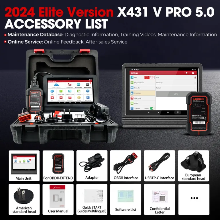 دستگاه عیبیاب خودرو LAUNCH X431 PROV5.0 دستگاه تشخیص خطای خودرو رمزگشا چندزبانه مناسب برای صادرات
