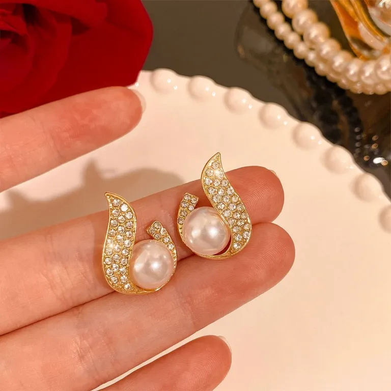 s925 گوشواره میخی نقره‌ای زنانه شیک، خاص و باکلاس، استایل هنگ کنگی، مناسب عمده فروشی بین‌المللی