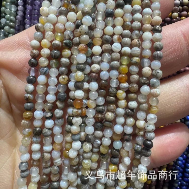2mm3mm4mm مهره‌های گرد کوچک سنگ طبیعی، لوازم جانبی زیورآلات، آمیتیست، آونتورین سبز، تورمالین، مهره‌های DIY عمده