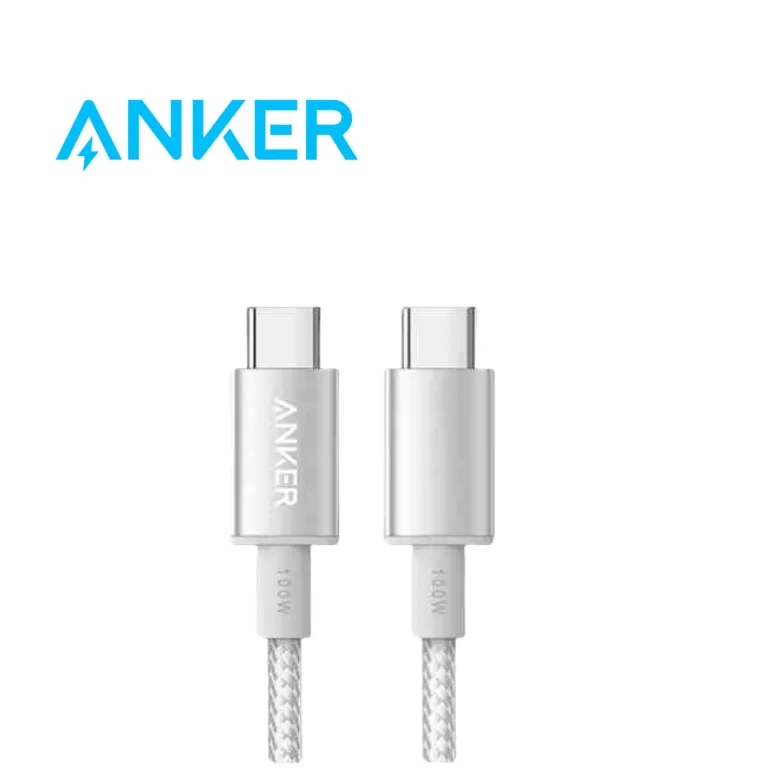 کابل شارژ سریع Anker بافته شده PD100W نایلونی تایپ C برای اندروید A8756-A8757-A8758