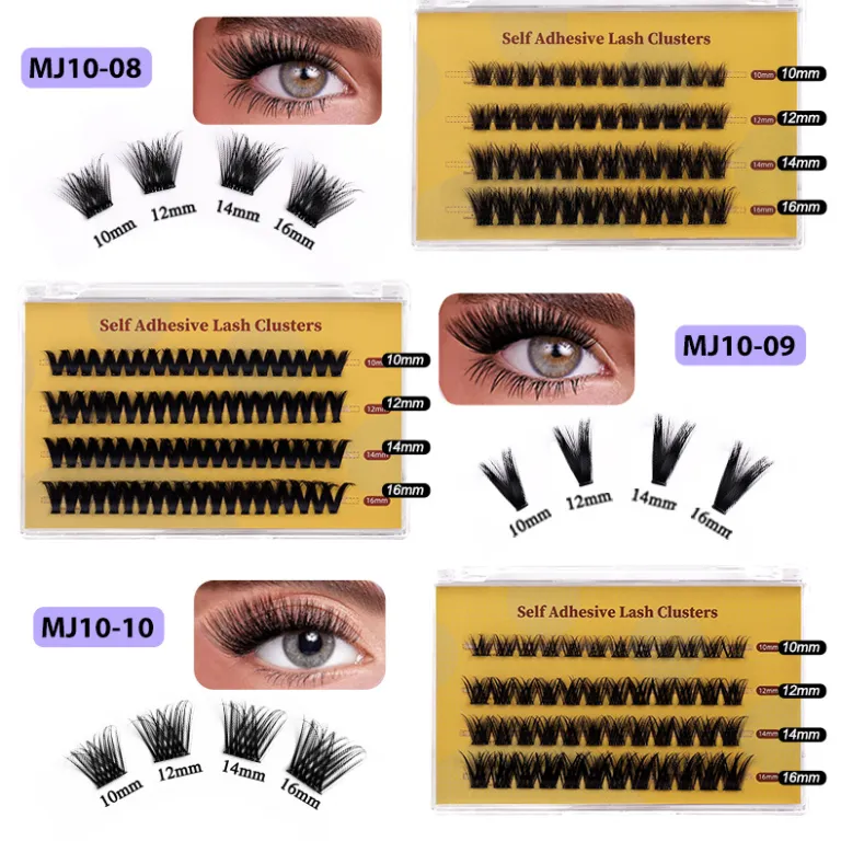 مژه مصنوعی بدون چسب آمازون، ست مژههای تکه‌ای فر و پرپشت DIY کراس‌بردر cluster lashes