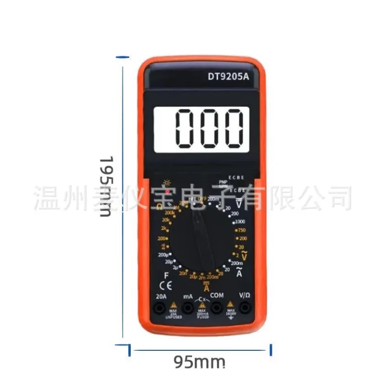 DT9205A مولتی‌متر دیجیتال ضد سوختگی با دقت بالا، مولتی‌متر حرفه‌ای برای جریان متناوب