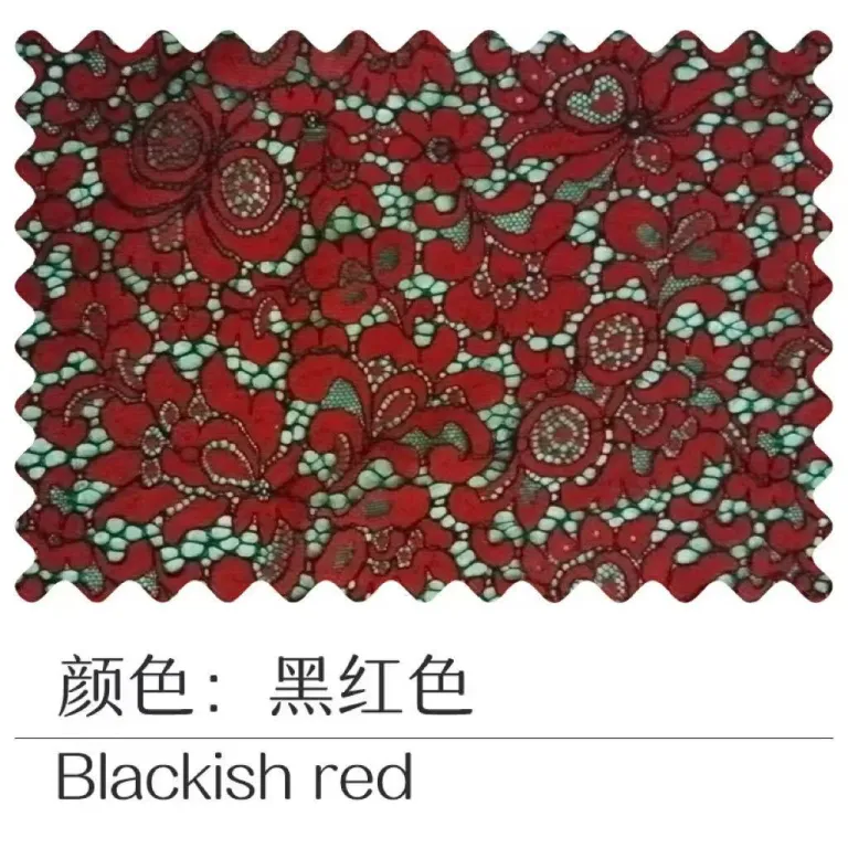 پارچه توری مژه‌ای مشکی بدون کشش از جنس پنبه و نایلون، مناسب برای لباس زنانه اروپایی و آمریکایی، پیراهن و لباس مجلسی