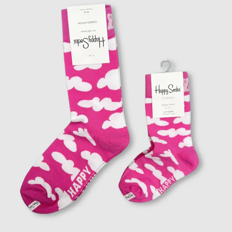 جوراب بچگانه HappySocks طرح کارتونی ساق متوسط مدل هایپی مناسب دختر و پسر برای استفاده بیرون از منزل طرح بامزه عمده و خانوادگی