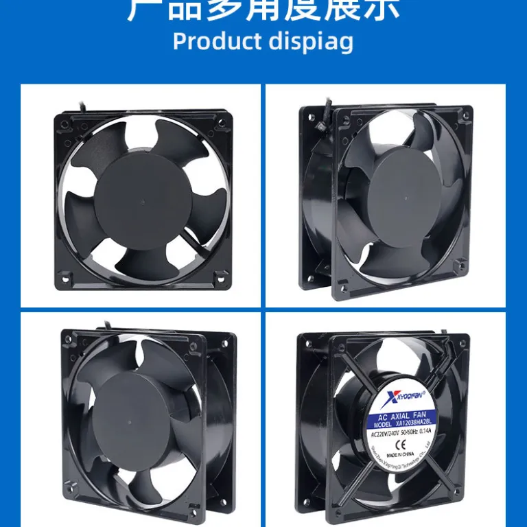 عرضه مستقیم کارخانه فن خنک‌کننده 12038 110V220V380V بلبرینگ دوبل کم‌صدا مخصوص کیس یخچال و دستگاه جوش