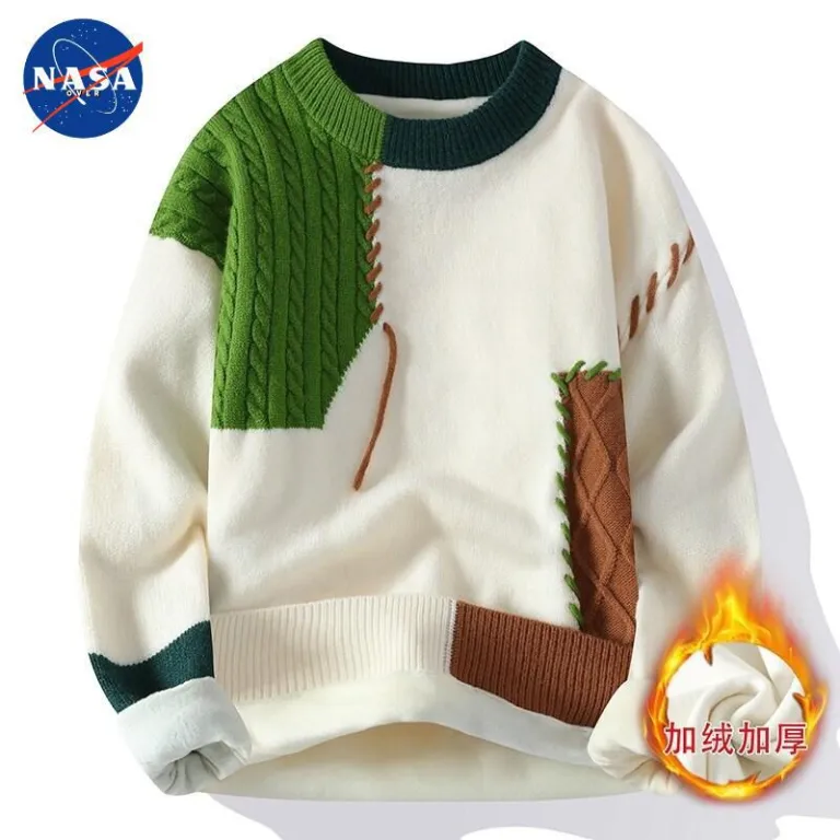 پلیور بافتنی گرم پاییزه و زمستانه برند NASA مردانه، باکیفیت، شیک و همهپسند، مناسب استفاده روزمره