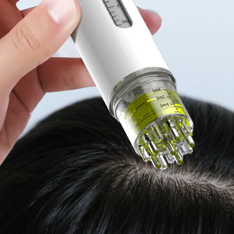 دستگاه مالش محلول ماینوکسیدیل روی پوست سر 15ml، ظرفیت بالا، قابل حمل، دستگاه مالش غلتکی توپی با روغن تقویت‌کننده مو و محلول مغذی و شانه ماساژور