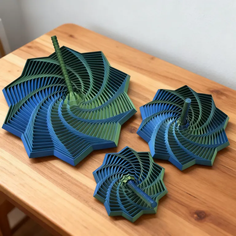 3D اسباب‌بازی ضد استرس مارپیچ سه‌بعدی حسی ستاره‌ای شکل با دسته، مجسمه رومیزی کوچک