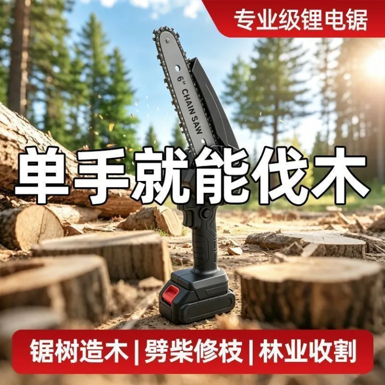 اره یک‌دست شارژی پرقدرت قابل‌حمل برای قطع درخت و چوب با باتری لیتیومی دستی برقی اره دستی ارتقاءیافته سرعت بالا