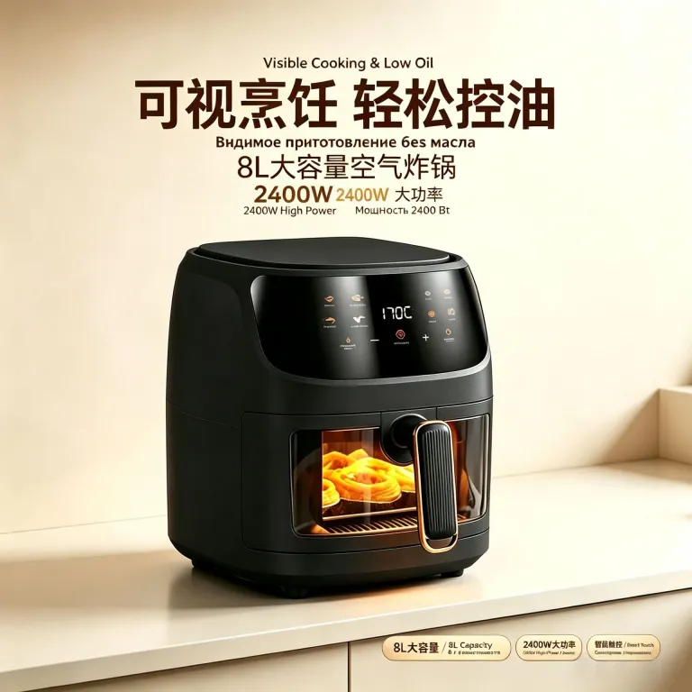 سرخ‌کن بدون روغن 8L چندکاره هوشمند با صفحه لمسی ظرفیت بزرگ airfryer دستگاه فر و سیب‌زمینی سرخ‌کن برقی